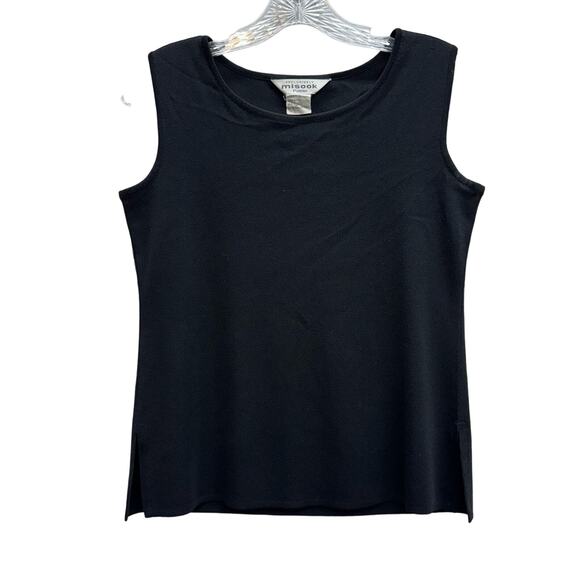 Exclusively Misook Tank Women's Size PS Black Knit Scoop Neck Closet Staple - Picture 1 of 3